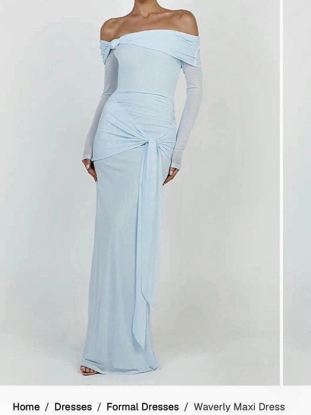 SHOWPO Waverly Maxi Dress Off-Shoulder Blue
